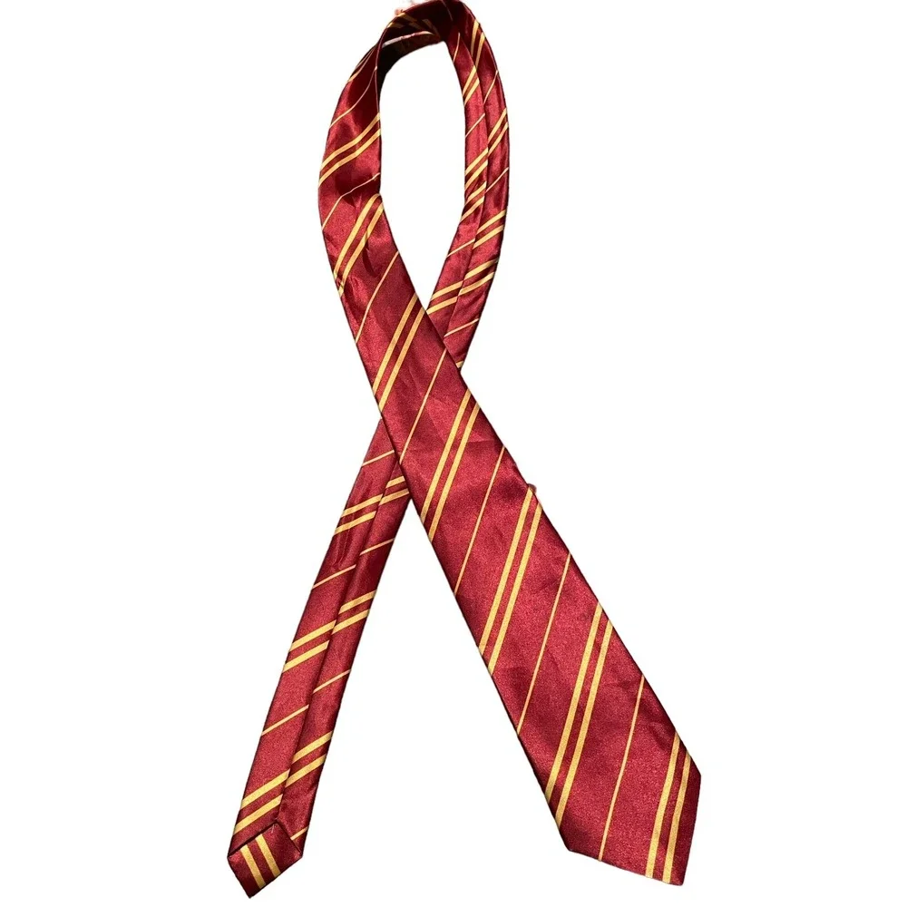 Harry Potter Gryffindor Tie Burgundy Gold Striped‎ Halloween Fast Shipping